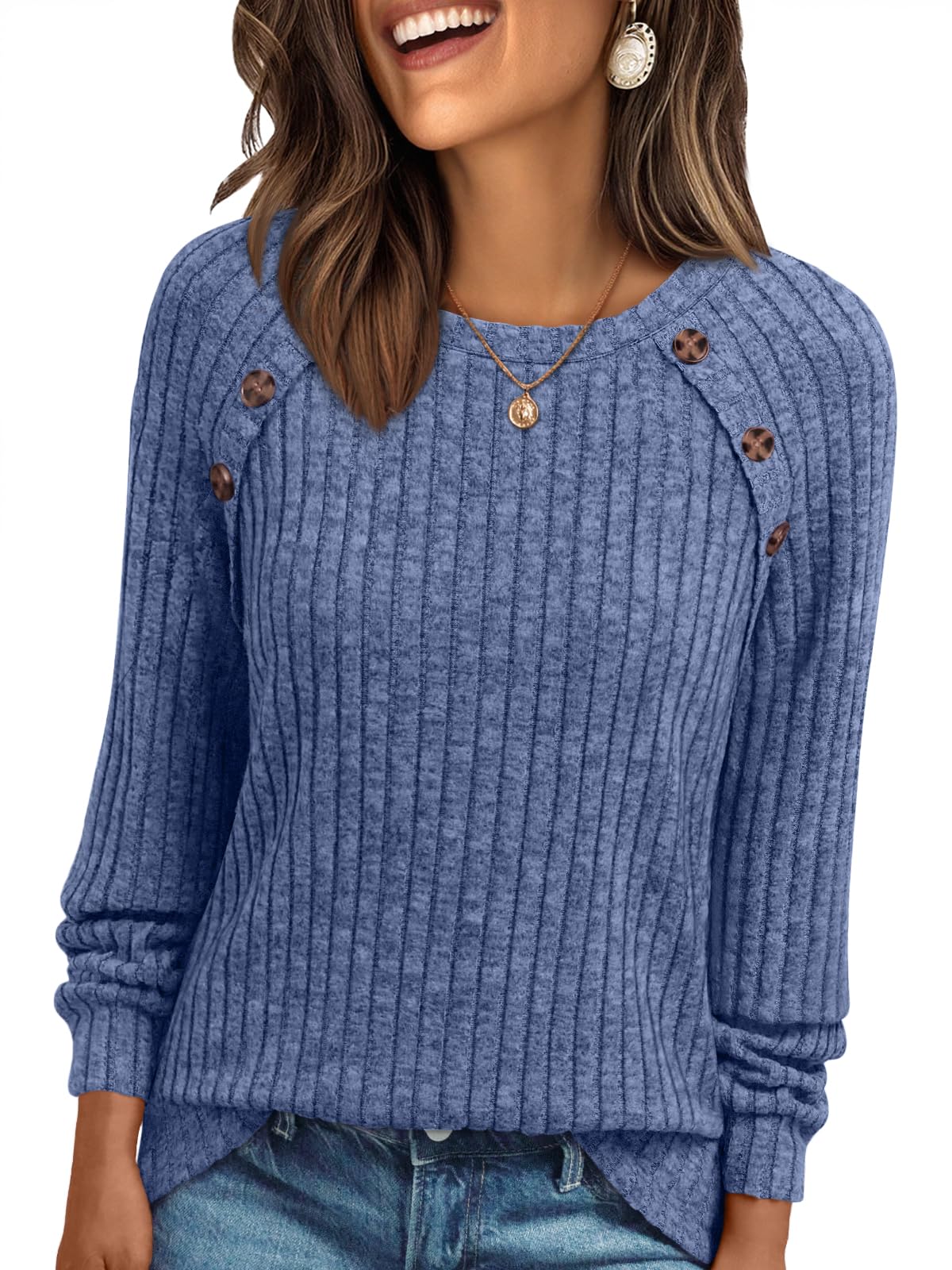 AUTOMET Womens Long Sleeve Shirts Fall Sweaters Business Casual Tops Blouse