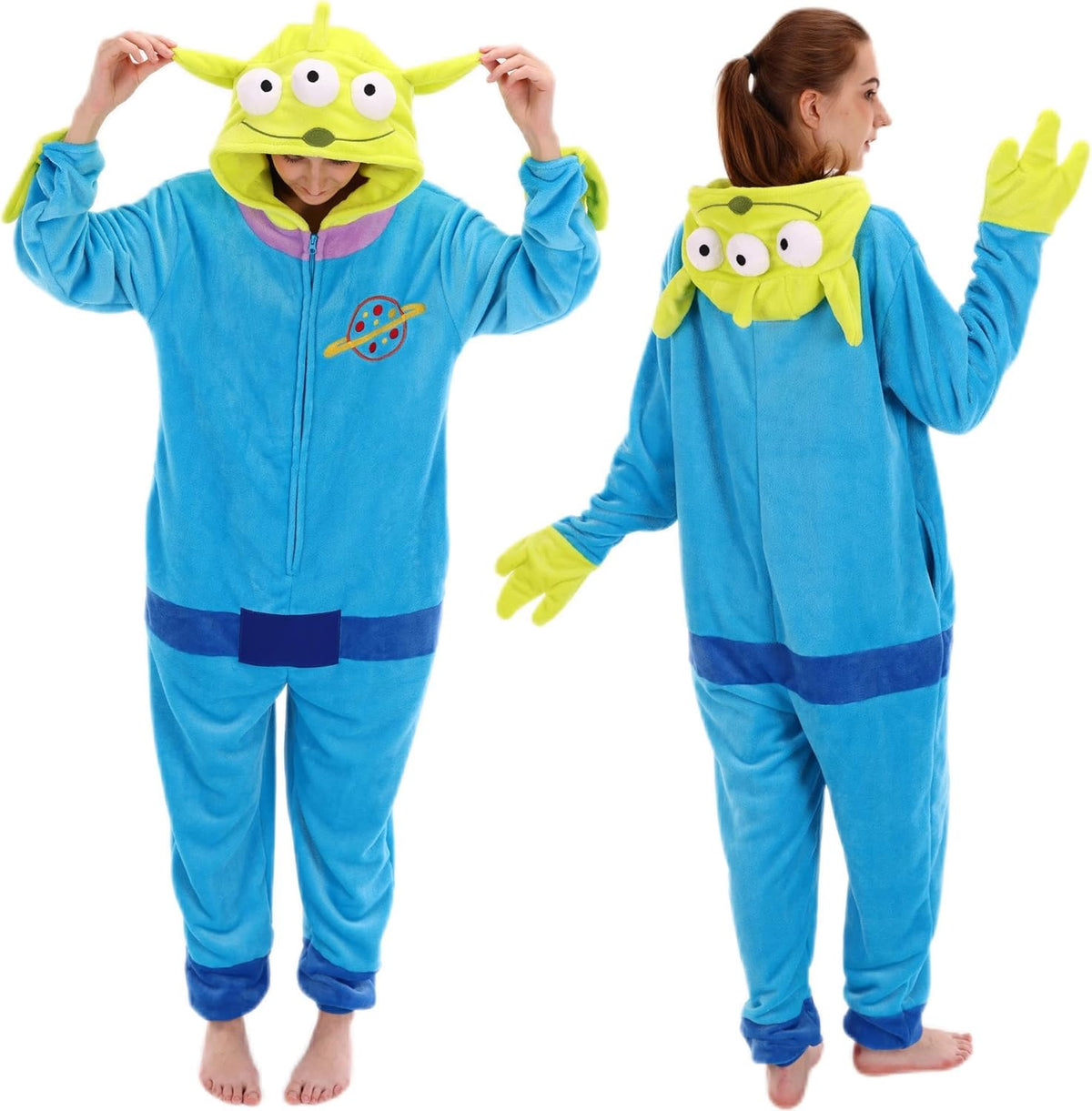 COSUSKET Snug Fit Unisex Adult Onesie Pajamas, Flannel Cosplay Animal One Piece Halloween Costume Sleepwear Homewear