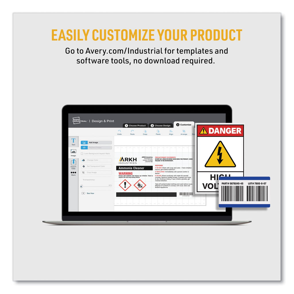 Avery UltraDuty GHS Chemical Waterproof and UV Resistant Labels, 1 x 2.5, White, 24/Sheet, 25 Sheets/Pack
