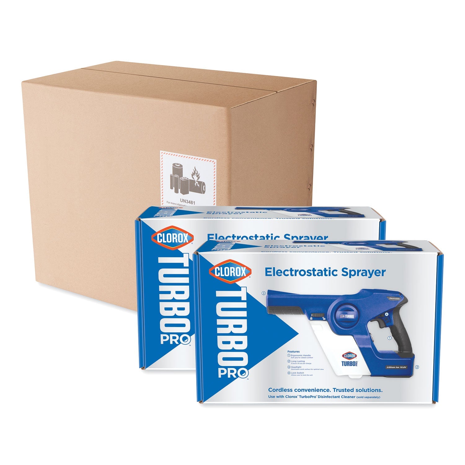 Clorox TurboPro Handheld Sprayer, 32 oz, White/Blue, 2/Carton
