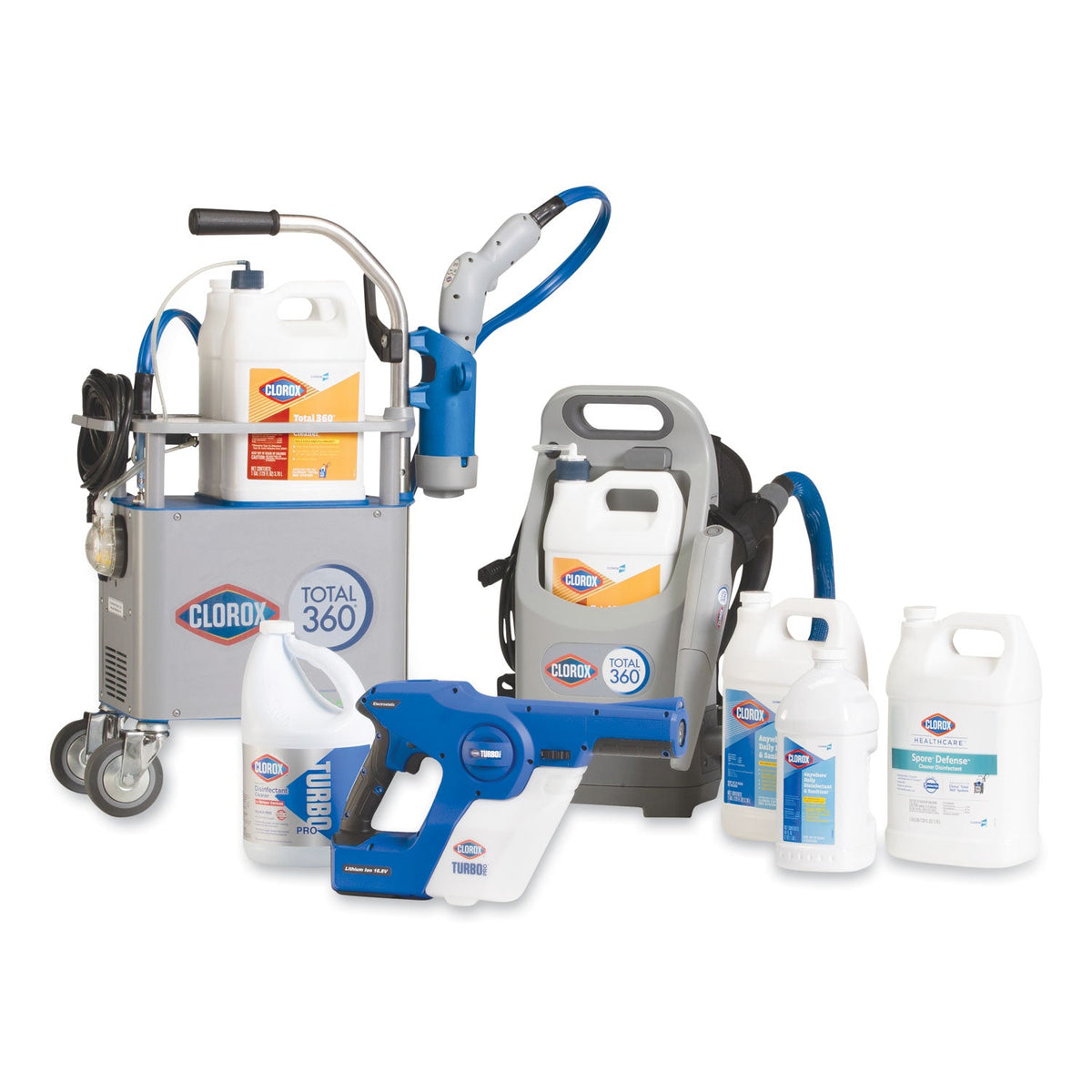 Clorox TurboPro Handheld Sprayer, 32 oz, White/Blue, 2/Carton