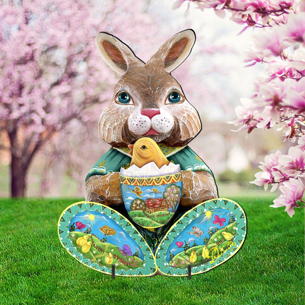 Easter Bunny Outdoor Scene  by G. DeBrekht - Easter Spring Decor - 8144502F