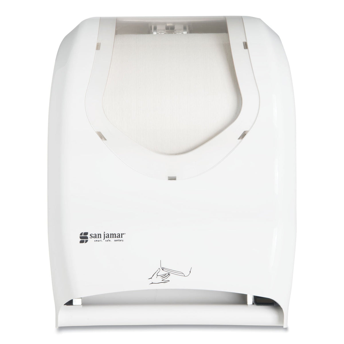 San Jamar Smart System with iQ Sensor Towel Dispenser, 16.5 x 9.75 x 12, White/Clear