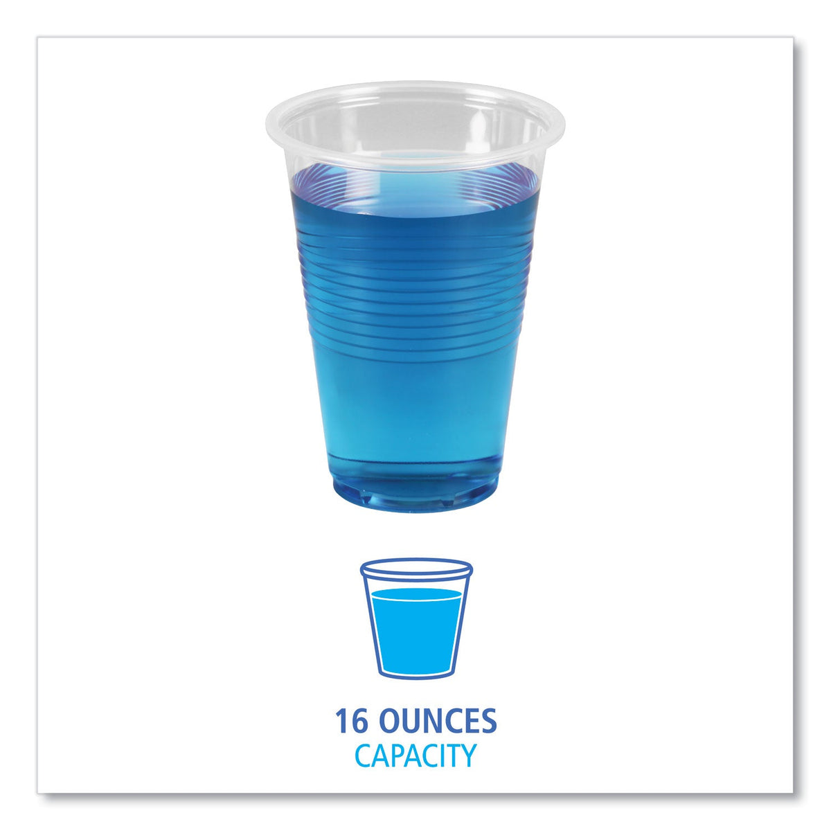 Boardwalk Translucent Plastic Cold Cups, 16 oz, Polypropylene, 50/Pack