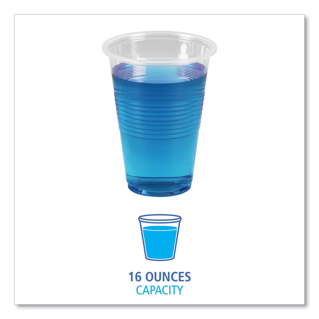 Boardwalk Translucent Plastic Cold Cups, 16 oz, Polypropylene, 50 Cups/Sleeve, 20 Sleeves/Carton