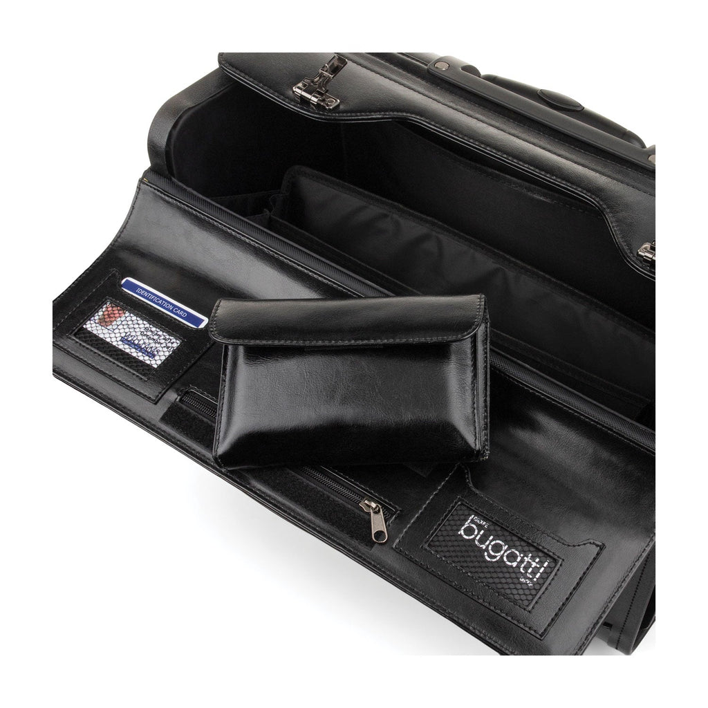 STEBCO Catalog Case on Wheels, Fits Devices Up to 17.3", Leather, 19 x 9 x 15.5, Black