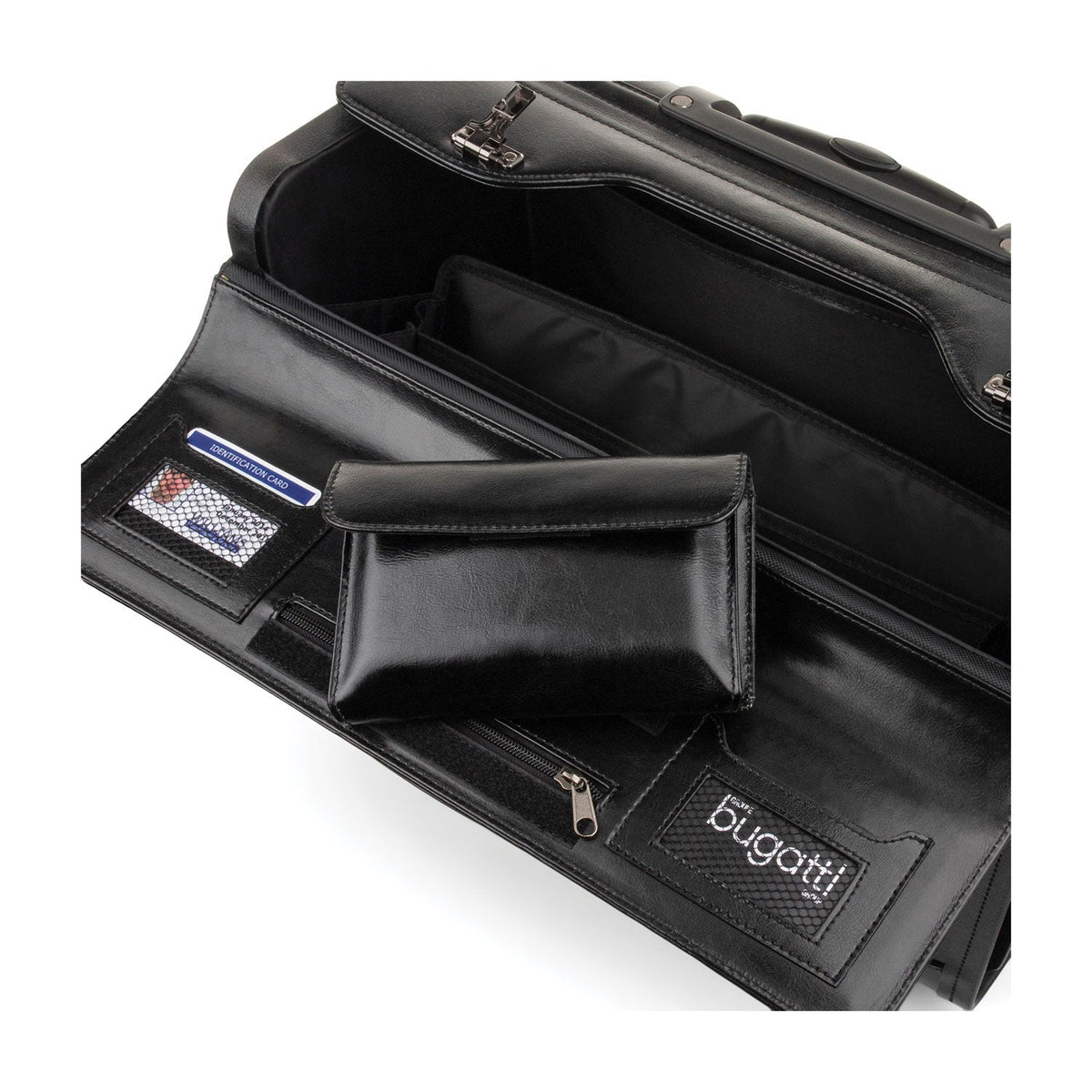 STEBCO Catalog Case on Wheels, Fits Devices Up to 17.3", Leather, 19 x 9 x 15.5, Black