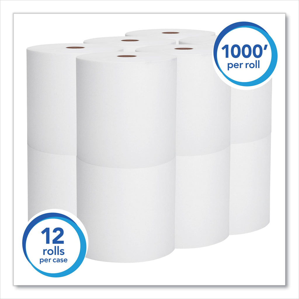 Scott Essential High Capacity Hard Roll Towels for Business, Absorbency Pockets, 1.5" Core, 8" x 1,000 ft, White, 12 Rolls/Carton