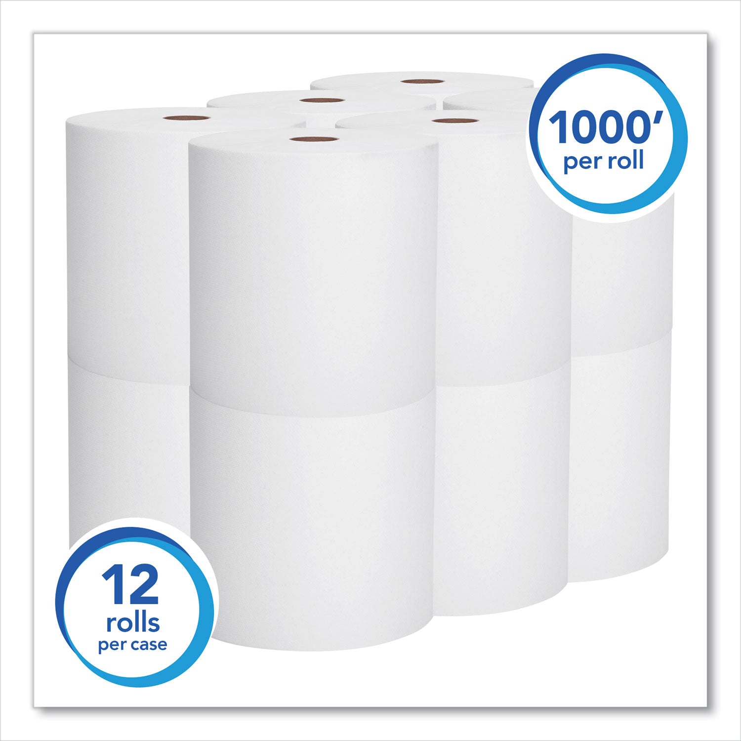 Scott Essential High Capacity Hard Roll Towels for Business, Absorbency Pockets, 1.5" Core, 8" x 1,000 ft, White, 12 Rolls/Carton