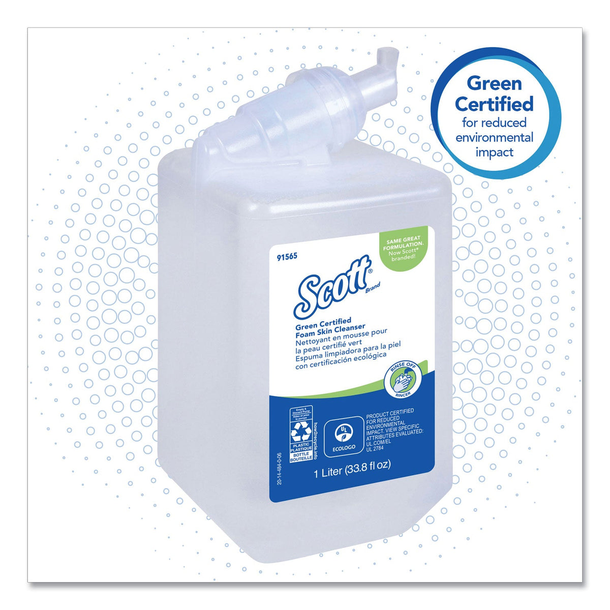 Scott Essential Green Certified Foam Skin Cleanser, Neutral, 1,000 mL Bottle