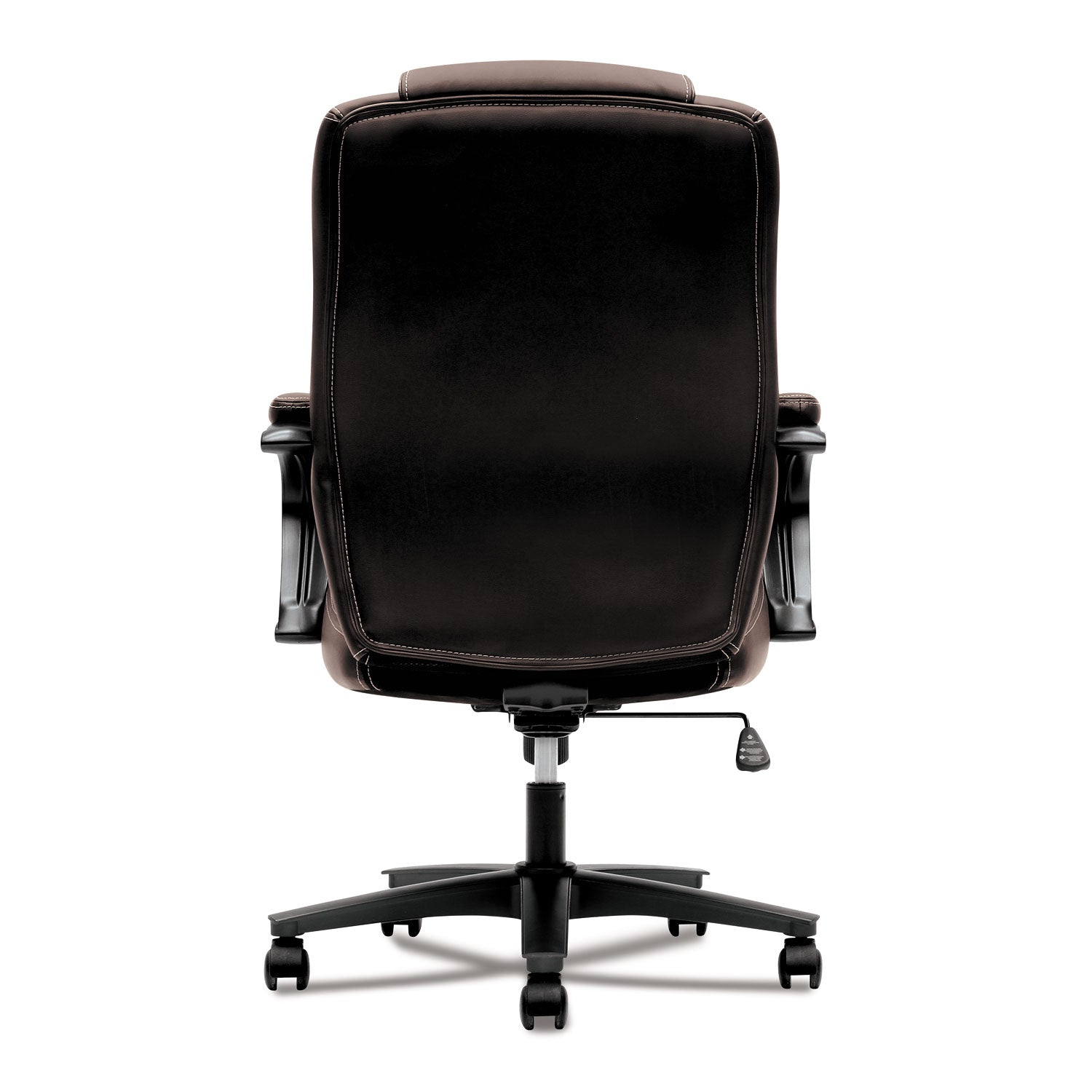 HON HVL402 Series Executive High-Back Chair, Supports Up to 250 lb, 17" to 21" Seat Height, Brown Seat/Back, Black Base