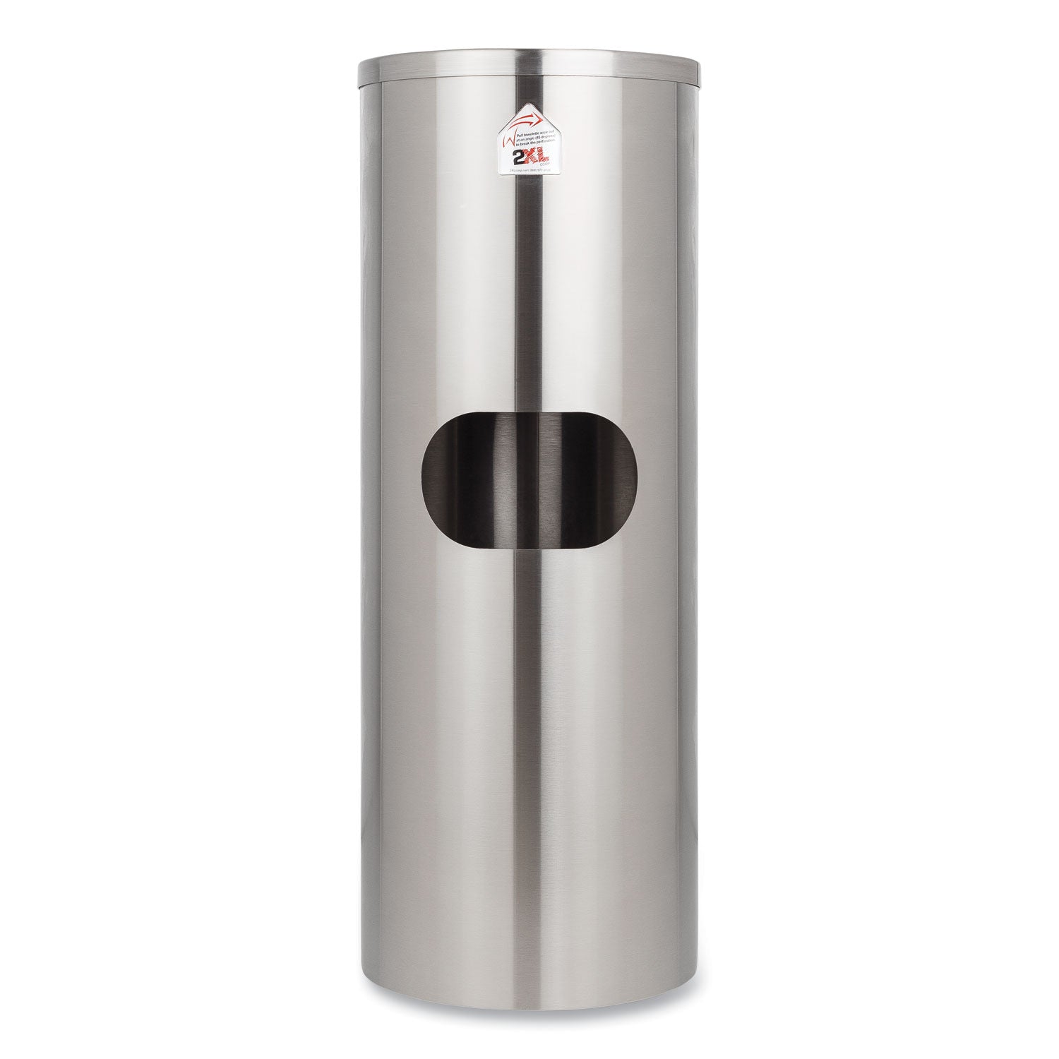 2XL Standing Stainless Wipes Dispener, 12 x 12 x 36, Cylindrical, 5 gal, Stainless Steel