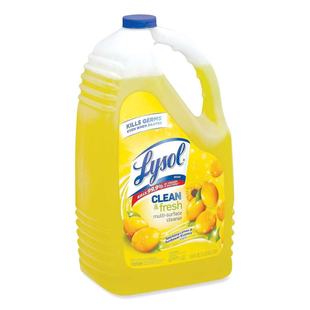LYSOL Clean and Fresh Multi-Surface Cleaner, Sparkling Lemon and Sunflower Essence, 144 oz Bottle, 4/Carton
