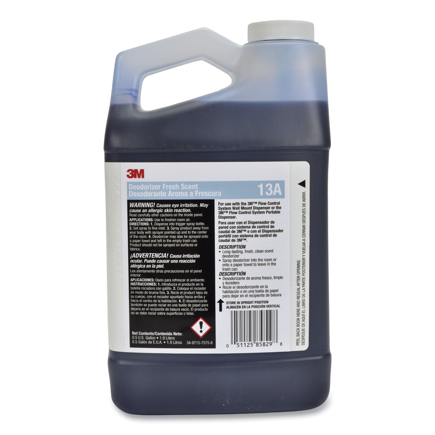 3M Deodorizer Concentrate, Fresh Scent, 64 oz Bottle, 4/Carton