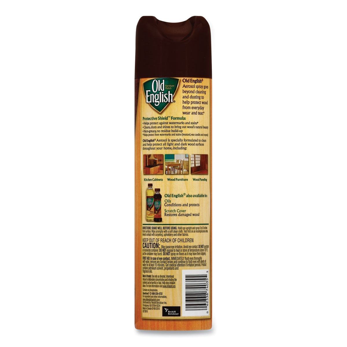 OLD ENGLISH Furniture Polish, Fresh Lemon Scent, 12.5 oz Aerosol Spray, 12/Carton