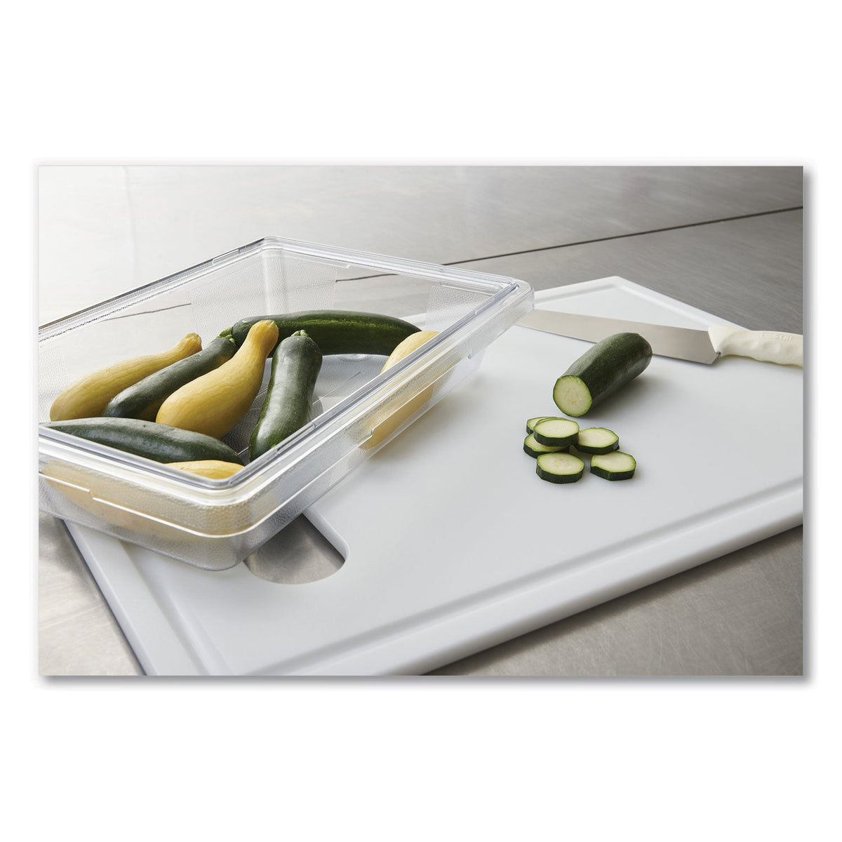 Rubbermaid Food/Tote Boxes, 5 gal, 26 x 18 x 3.5, Clear, Plastic
