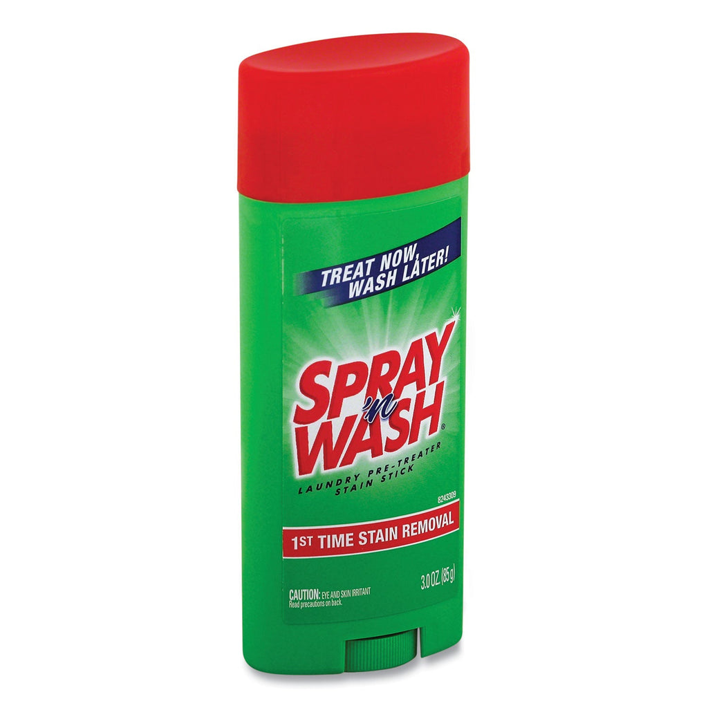 SPRAY ‘n WASH Pre-Treat Stain Stick, White, 3 oz, 12 per Carton