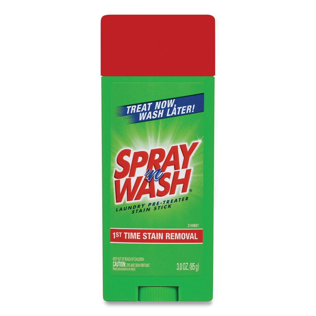 SPRAY ‘n WASH Pre-Treat Stain Stick, White, 3 oz, 12 per Carton