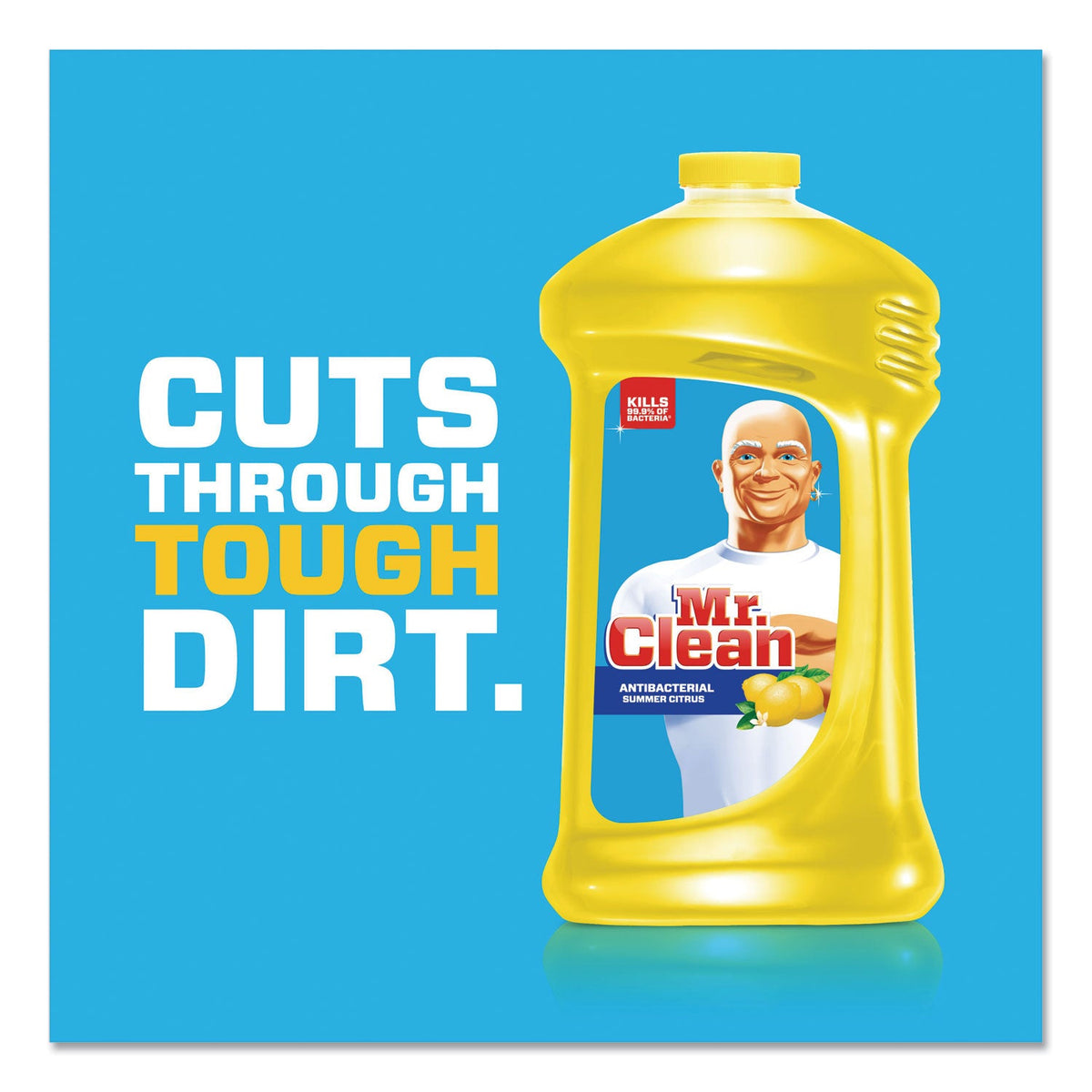 Mr. Clean Multi-Surface Antibacterial Cleaner, Summer Citrus, 28 oz Bottle, 9/Carton