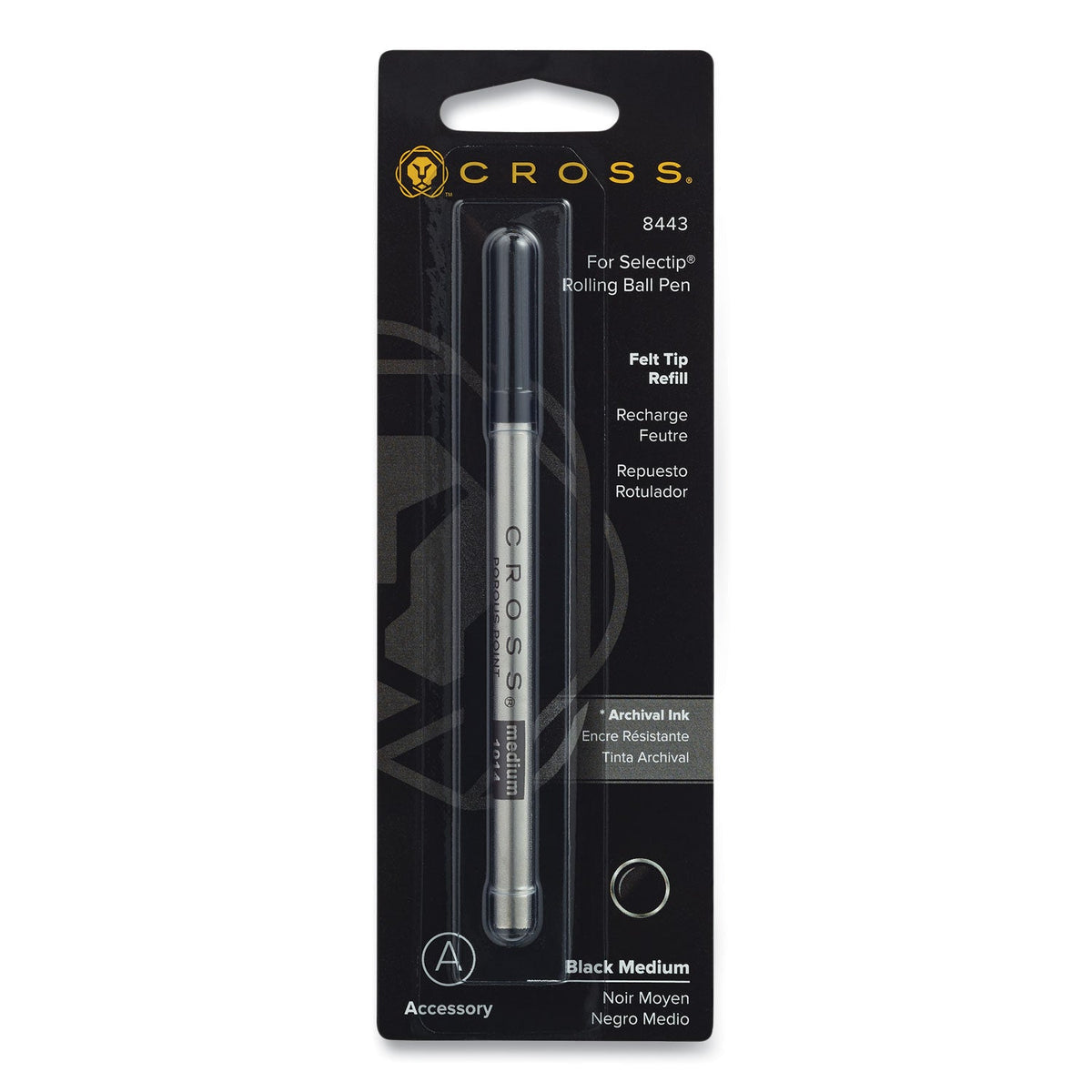 Cross Refill for Cross Selectip Porous Point Pens, Medium Bullet Tip, Black Ink