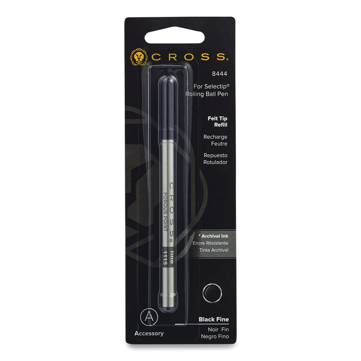 Cross Refill for Cross Selectip Porous Point Pens, Fine Bullet Tip, Black Ink
