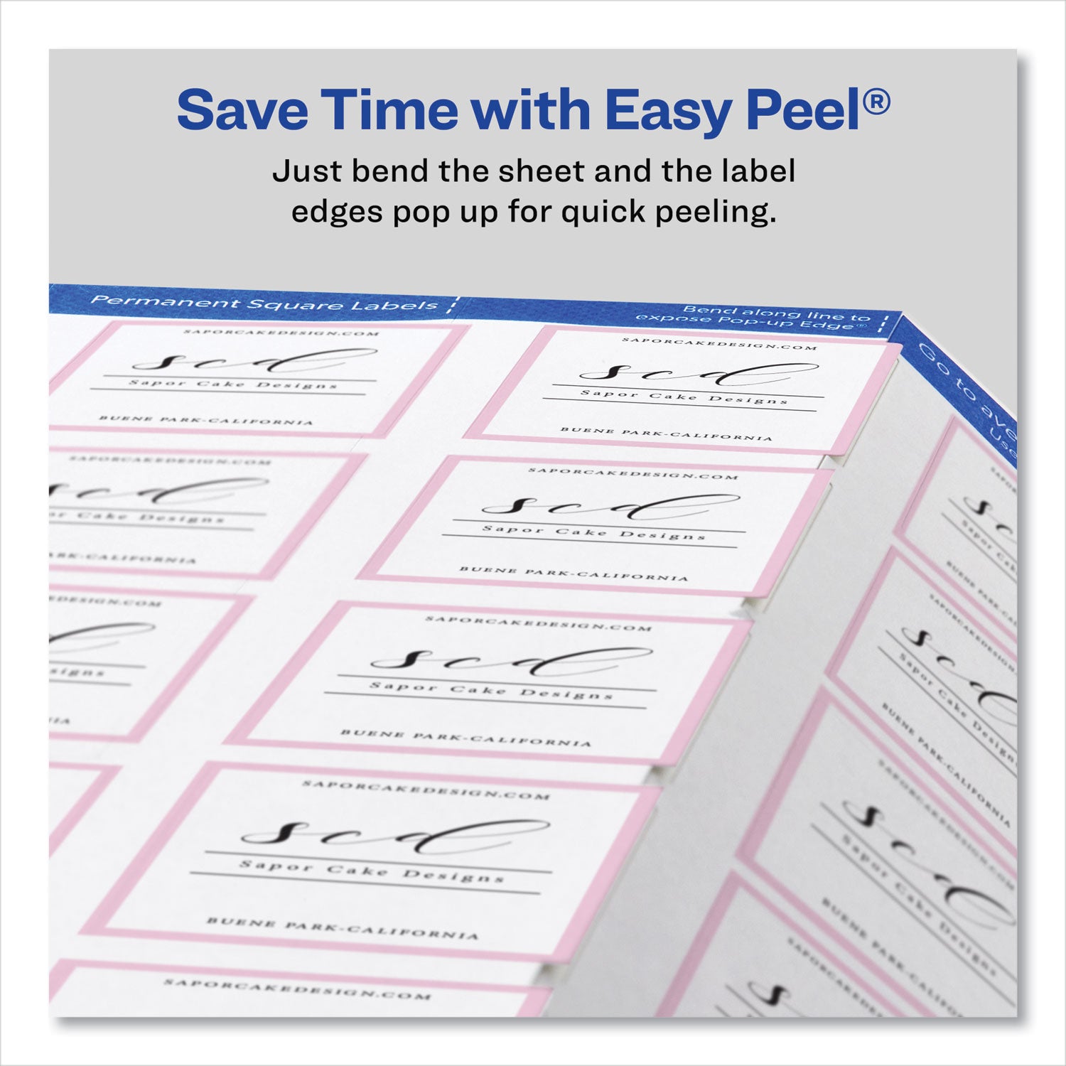 Avery Square Labels with Sure Feed and TrueBlock, 1.5 x 1.5, White, 600/Pack
