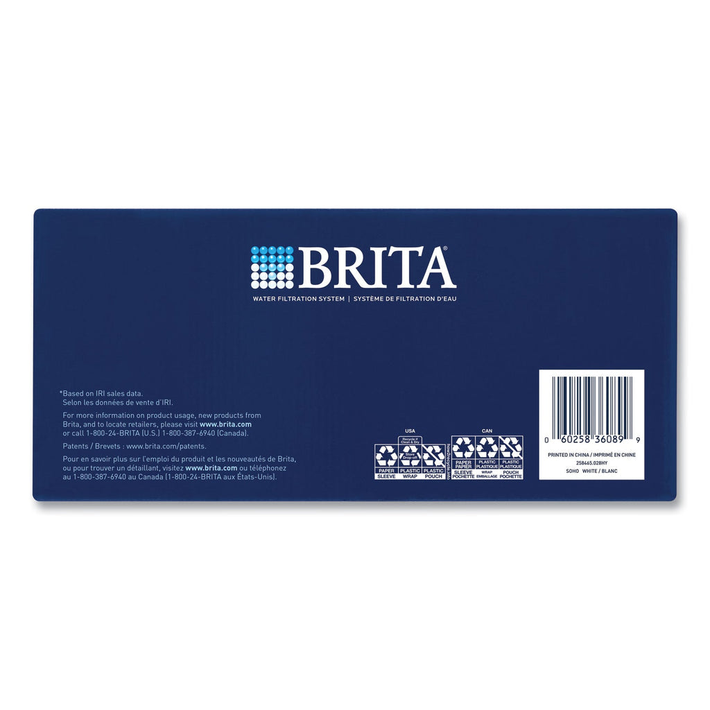 Brita Classic Water Filter Pitcher, 40 oz, 5 Cups, Clear, 2/Carton