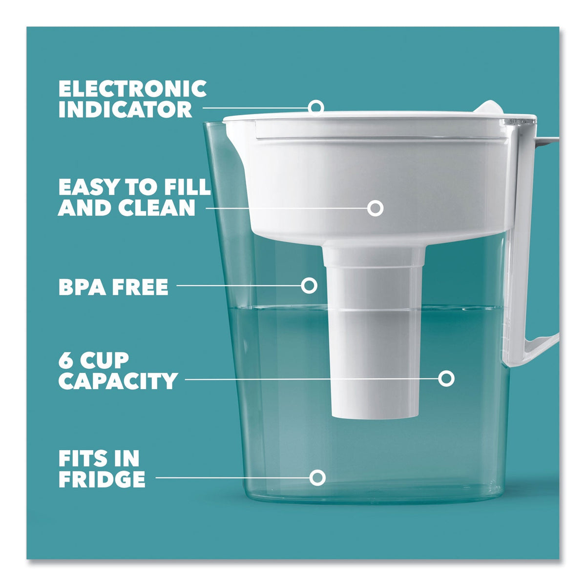 Brita Classic Water Filter Pitcher, 40 oz, 5 Cups, Clear, 2/Carton