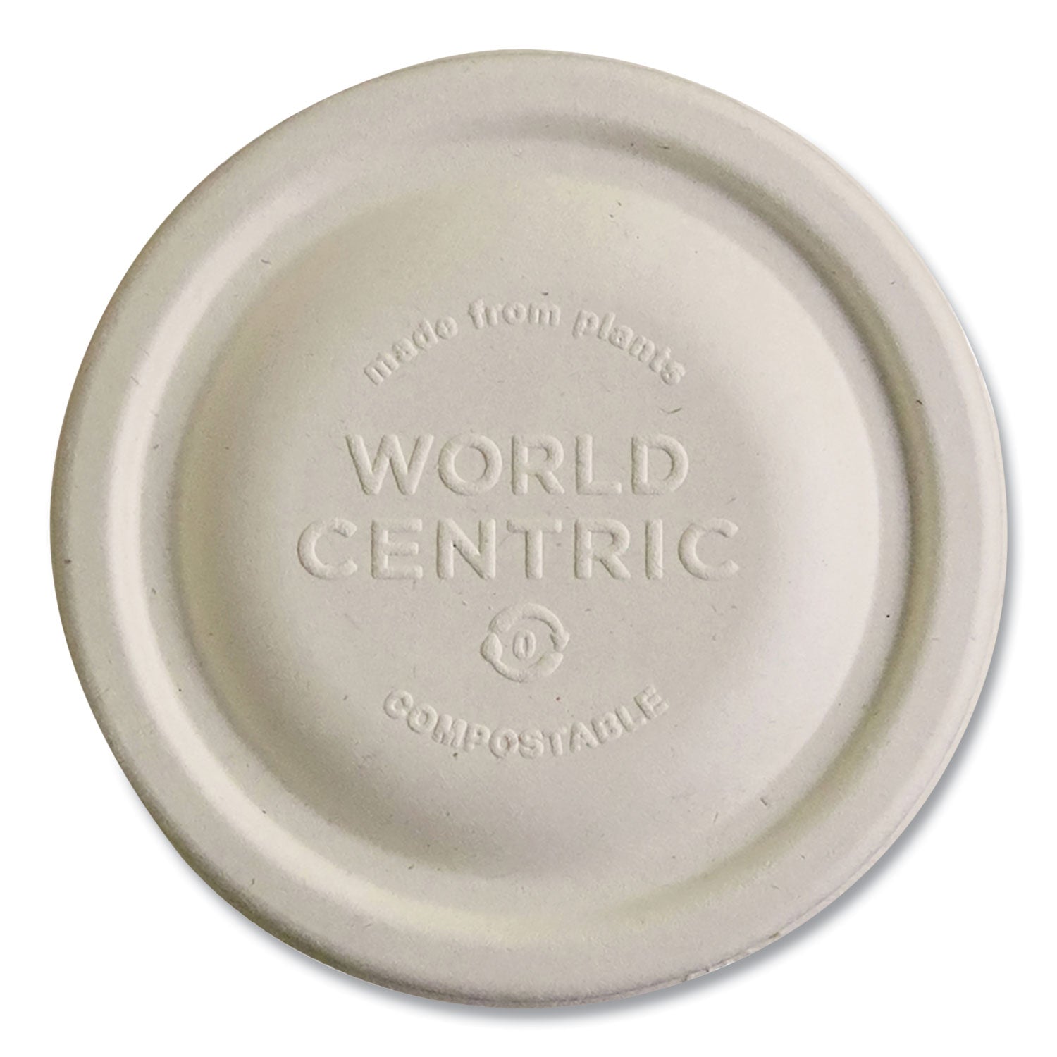 World Centric Fiber Lids for Bowls, 3.7" Diameter, Natural, Paper, 1,000/Carton