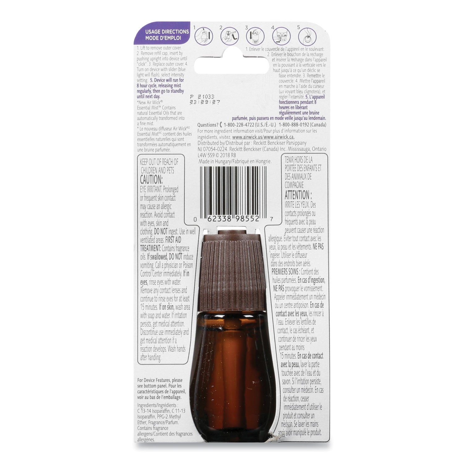 Air Wick Essential Mist Refill, Lavender and Almond Blossom, 0.67 oz Bottle