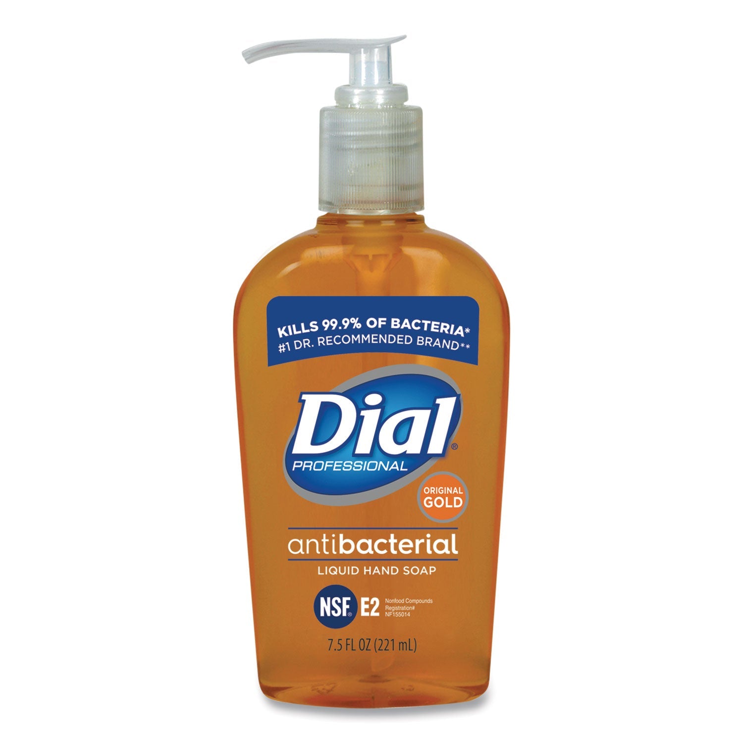 Dial Gold Antibacterial Liquid Hand Soap, Floral, 7.5 oz Pump, 12/Carton