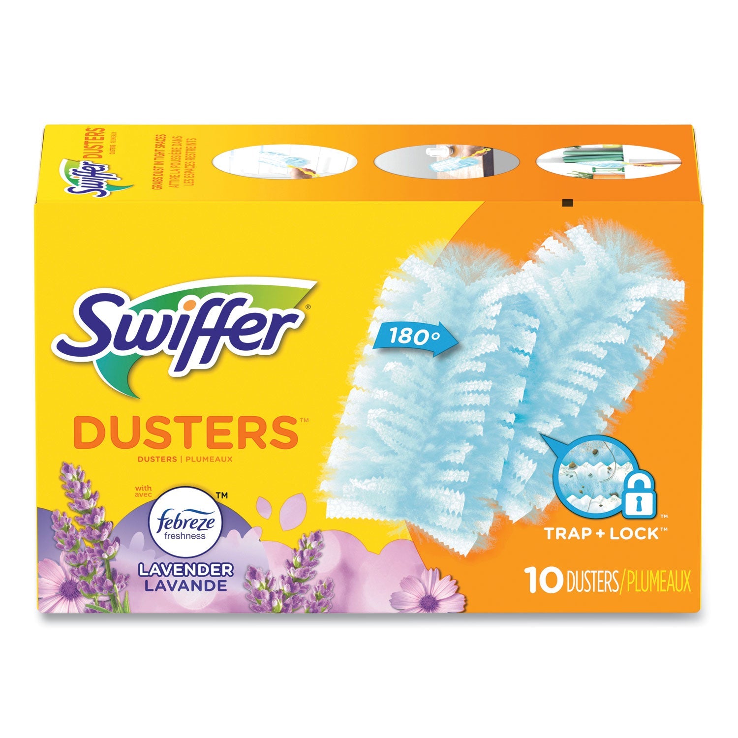 Swiffer Refill Dusters, Dust Lock Fiber, Light Blue, Lavender Vanilla Scent, 10/Box