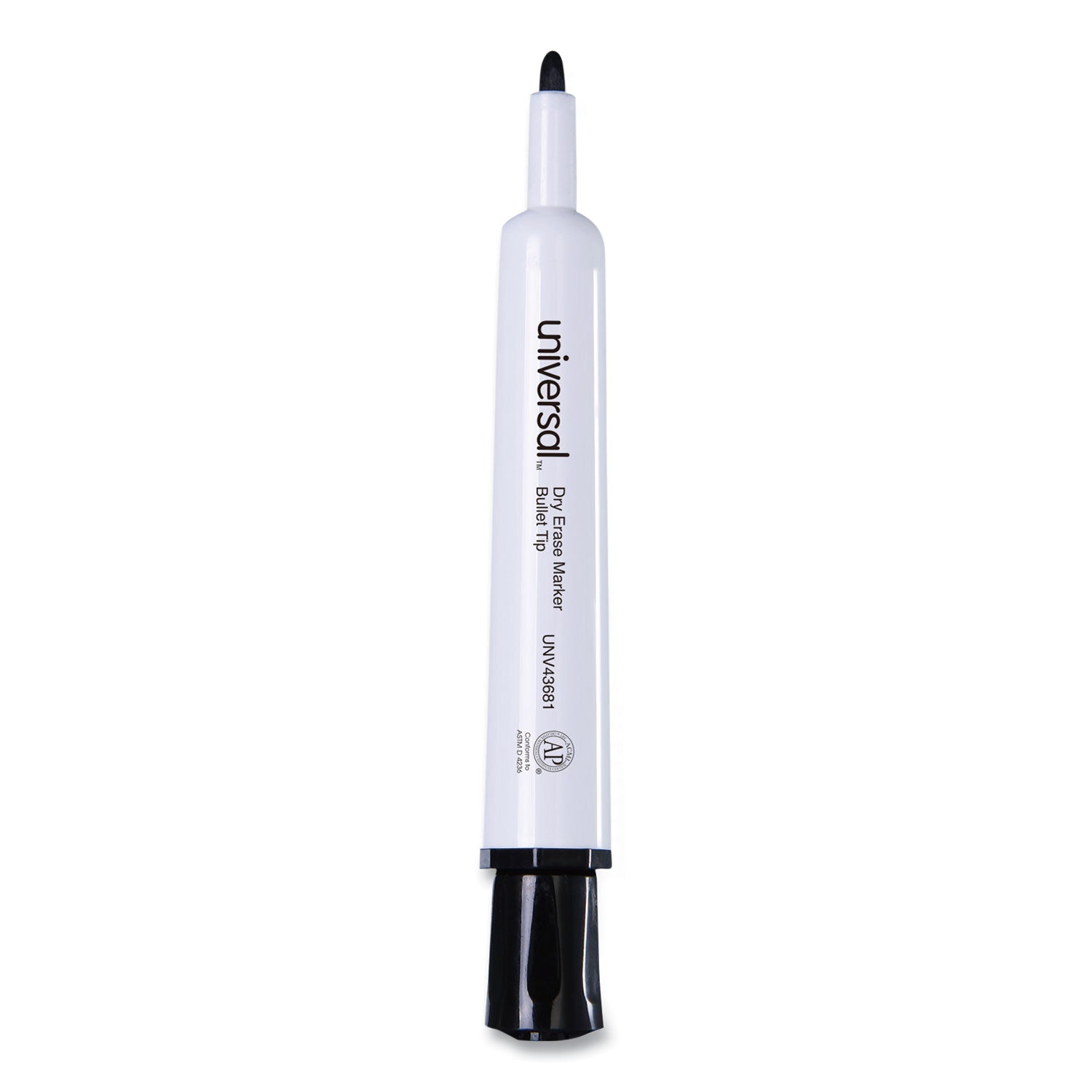 Universal Dry Erase Marker, Medium Bullet Tip, Black, Dozen