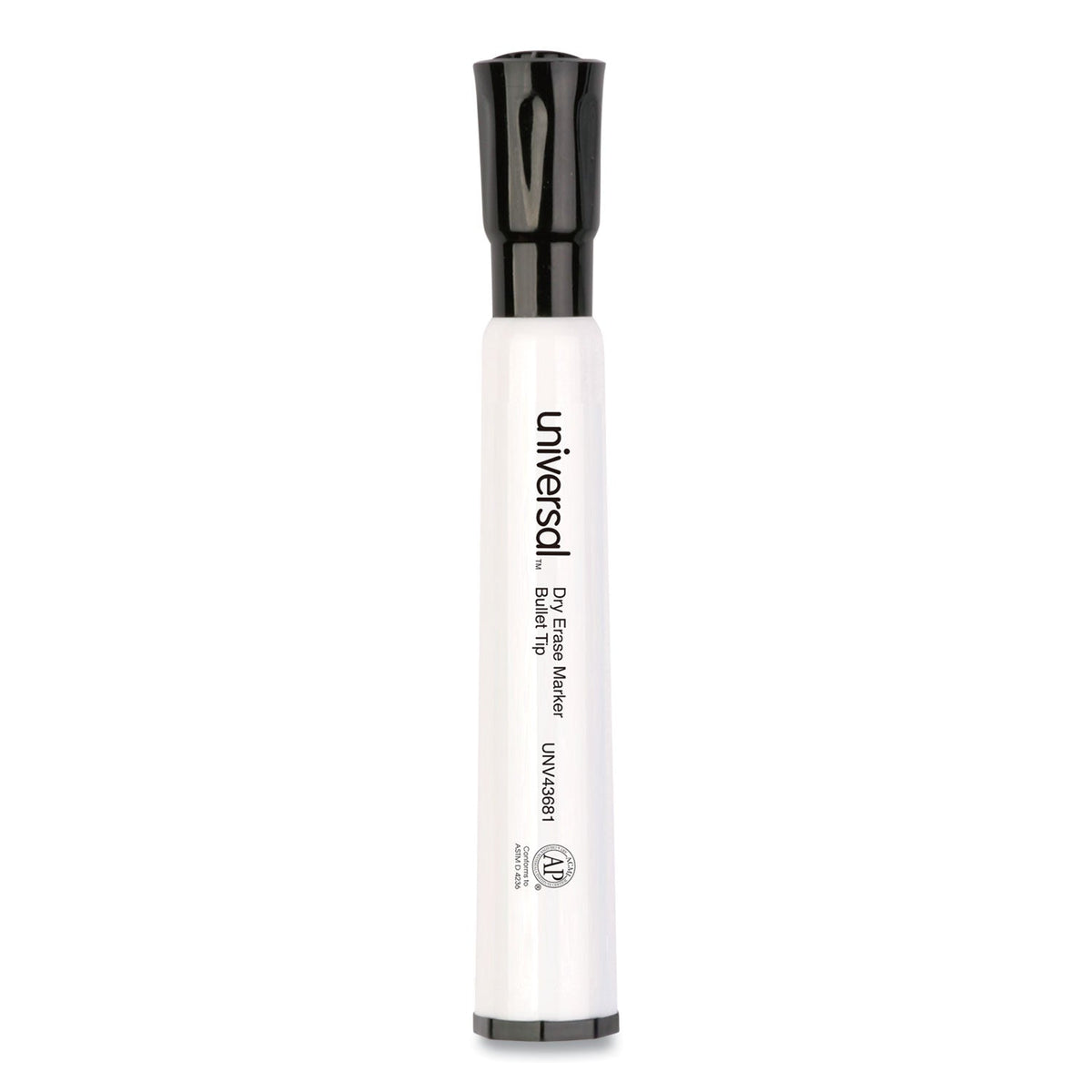 Universal Dry Erase Marker, Medium Bullet Tip, Black, Dozen
