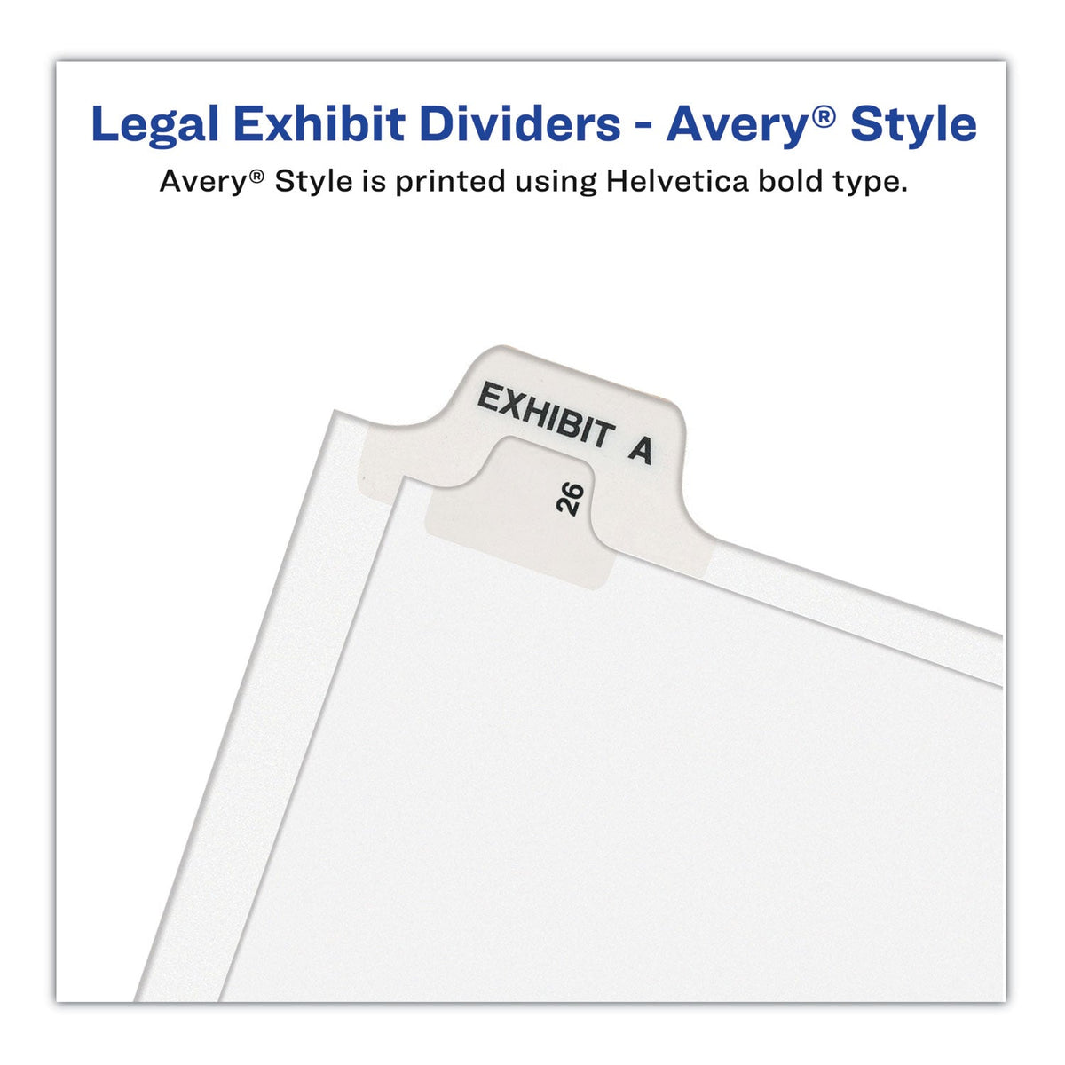 Avery Preprinted Legal Exhibit Side Tab Index Dividers, Avery Style, 10-Tab, 65, 11 x 8.5, White, 25/Pack, (1065)