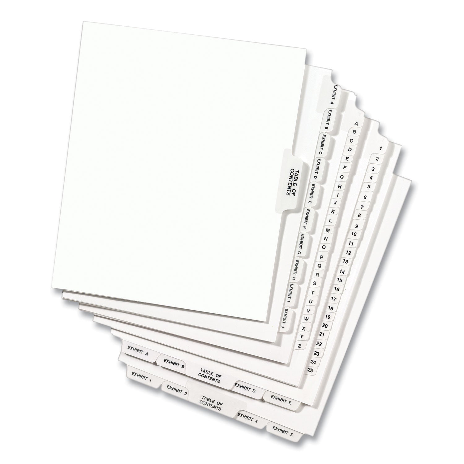 Avery Preprinted Legal Exhibit Side Tab Index Dividers, Avery Style, 10-Tab, 49, 11 x 8.5, White, 25/Pack, (1049)