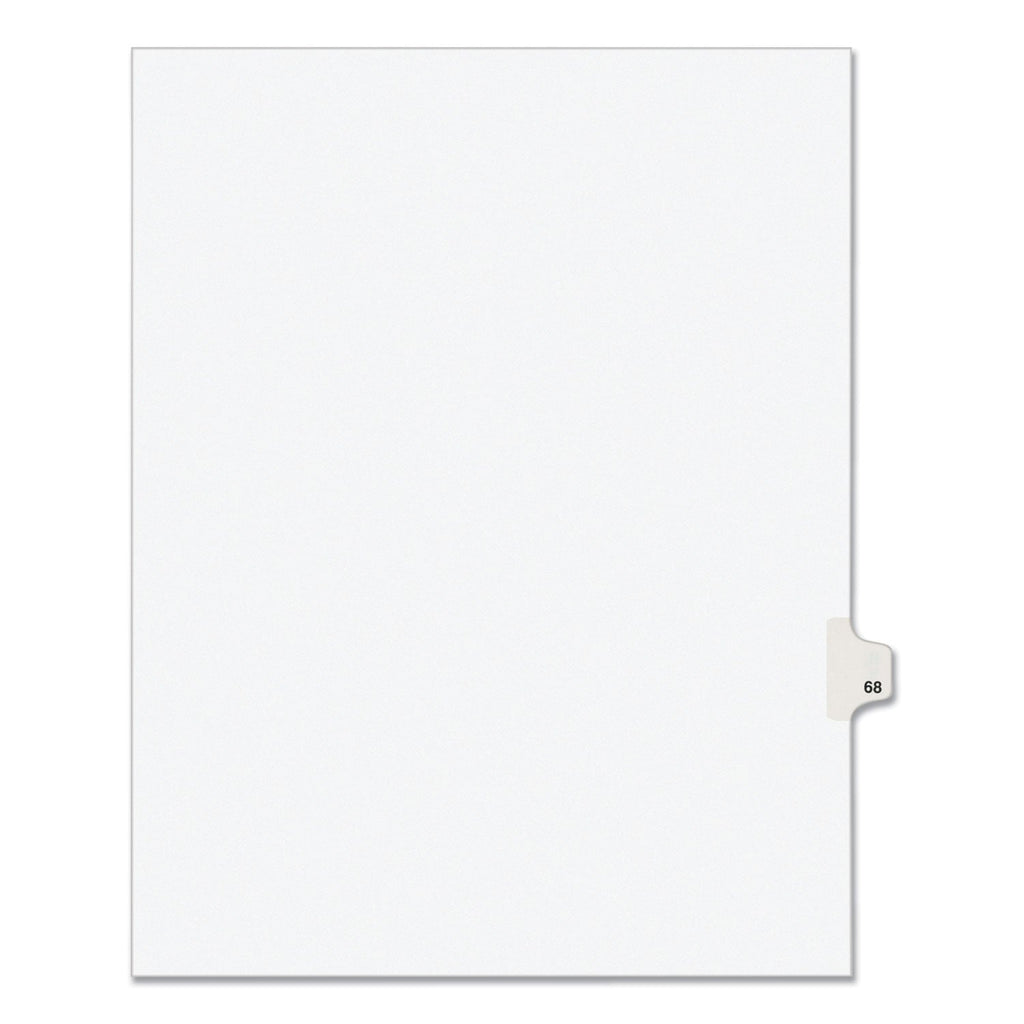 Avery Preprinted Legal Exhibit Side Tab Index Dividers, Avery Style, 10-Tab, 68, 11 x 8.5, White, 25/Pack, (1068)