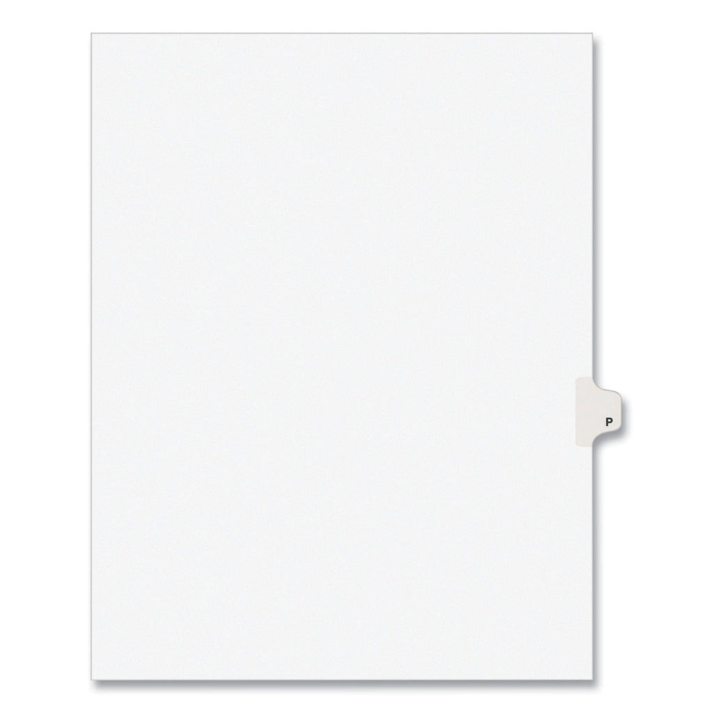 Avery Preprinted Legal Exhibit Side Tab Index Dividers, Avery Style, 26-Tab, P, 11 x 8.5, White, 25/Pack, (1416)