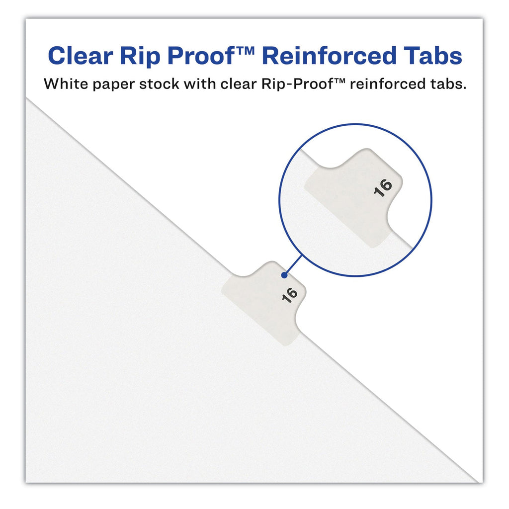 Avery Preprinted Legal Exhibit Side Tab Index Dividers, Avery Style, 10-Tab, 75, 11 x 8.5, White, 25/Pack, (1075)