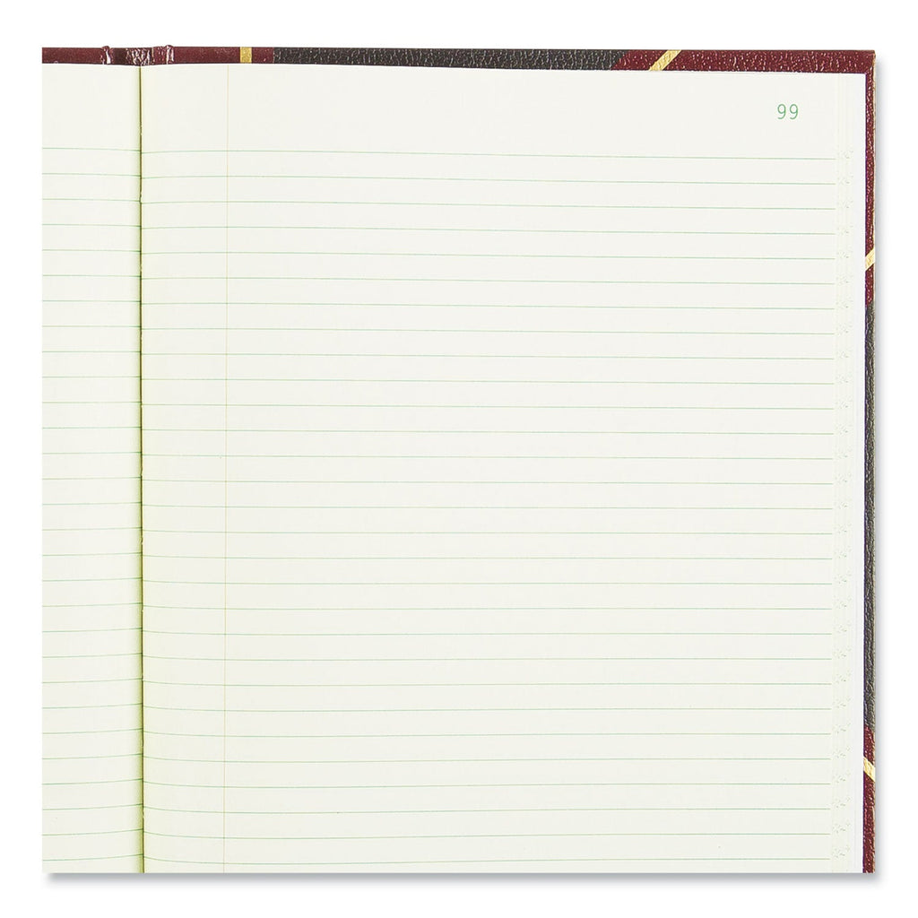 National Texthide Eye-Ease Record Book, Black/Burgundy/Gold Cover, 10.38 x 8.38 Sheets, 300 Sheets/Book