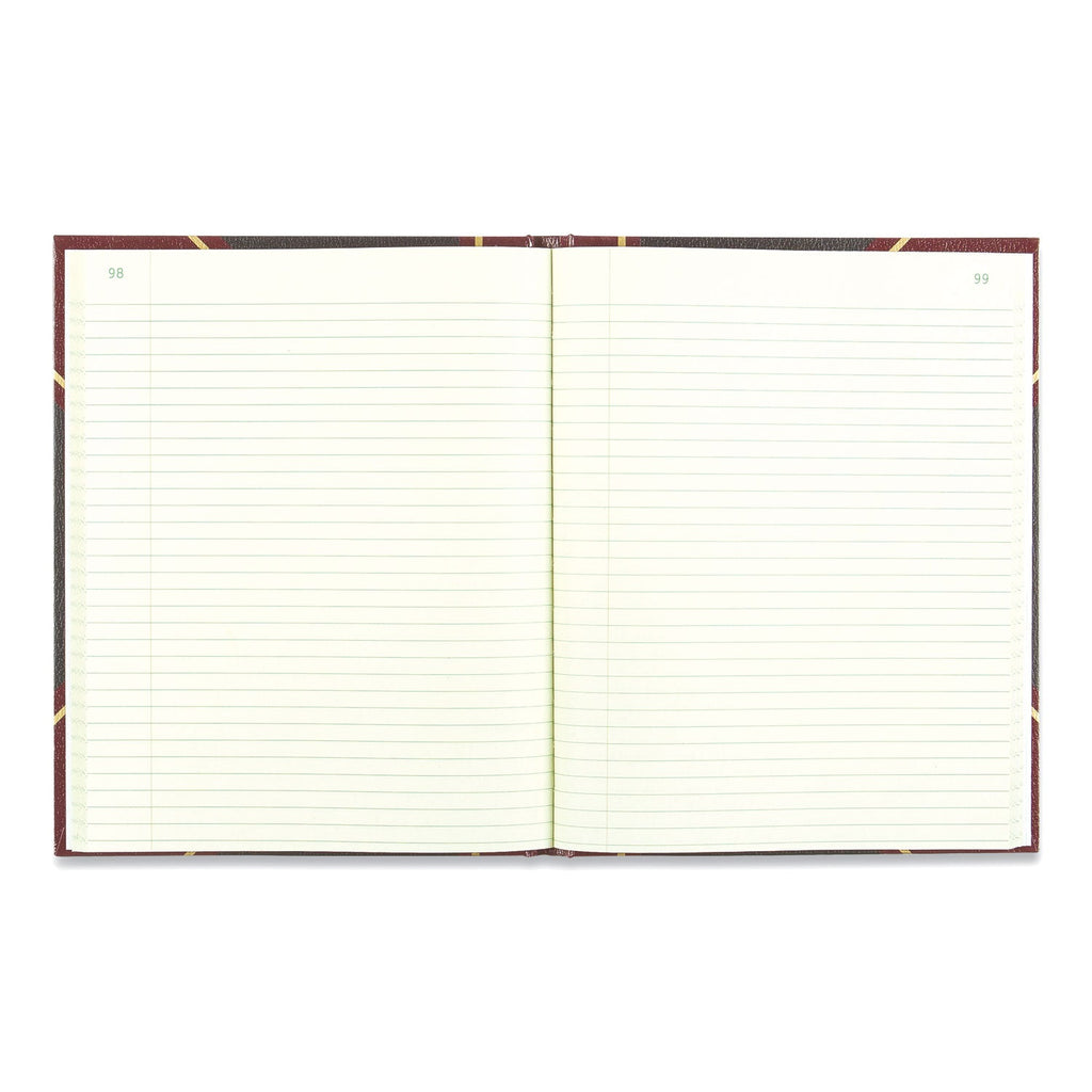 National Texthide Eye-Ease Record Book, Black/Burgundy/Gold Cover, 10.38 x 8.38 Sheets, 300 Sheets/Book