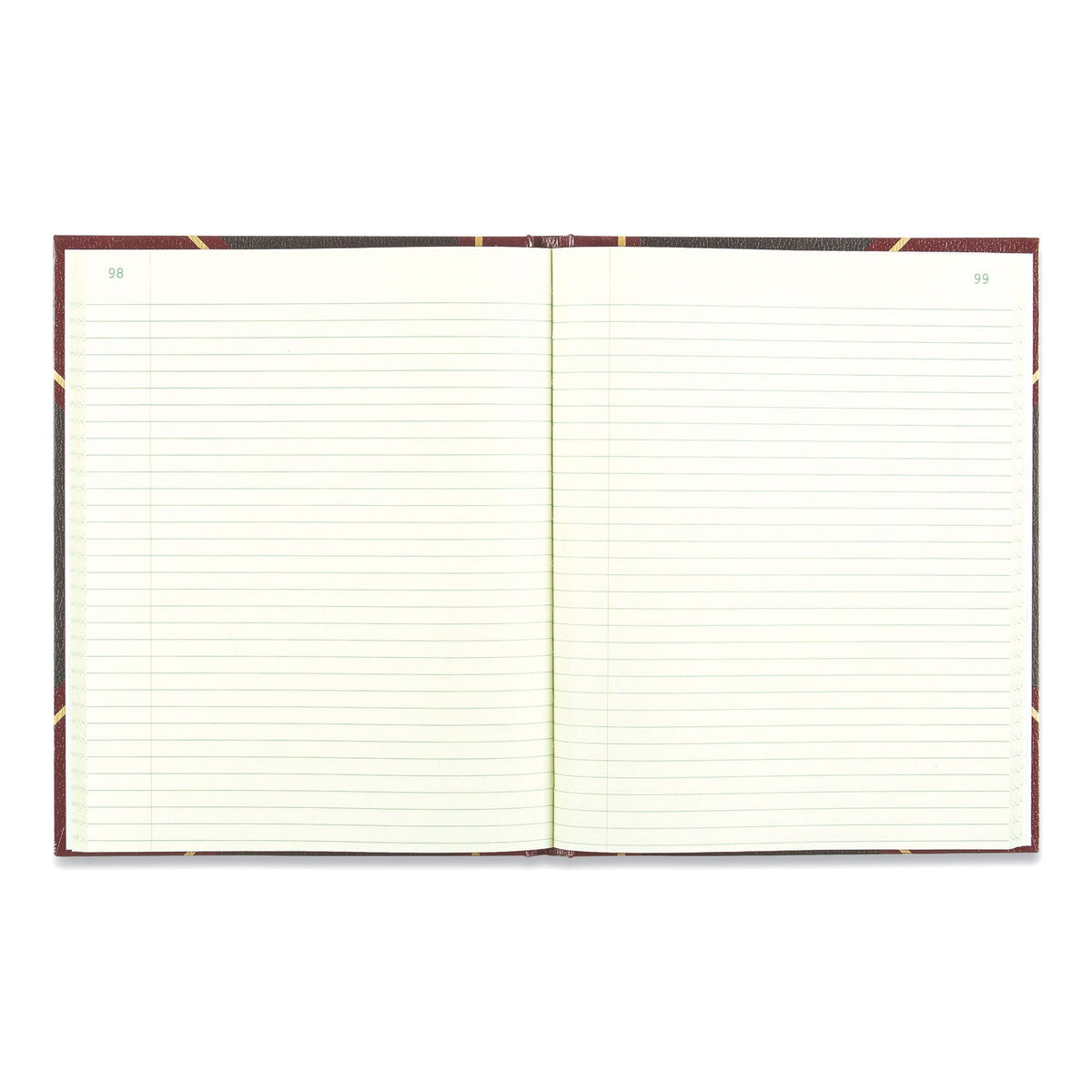 National Texthide Eye-Ease Record Book, Black/Burgundy/Gold Cover, 10.38 x 8.38 Sheets, 300 Sheets/Book