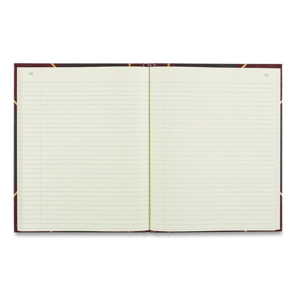 National Texthide Eye-Ease Record Book, Black/Burgundy/Gold Cover, 10.38 x 8.38 Sheets, 150 Sheets/Book