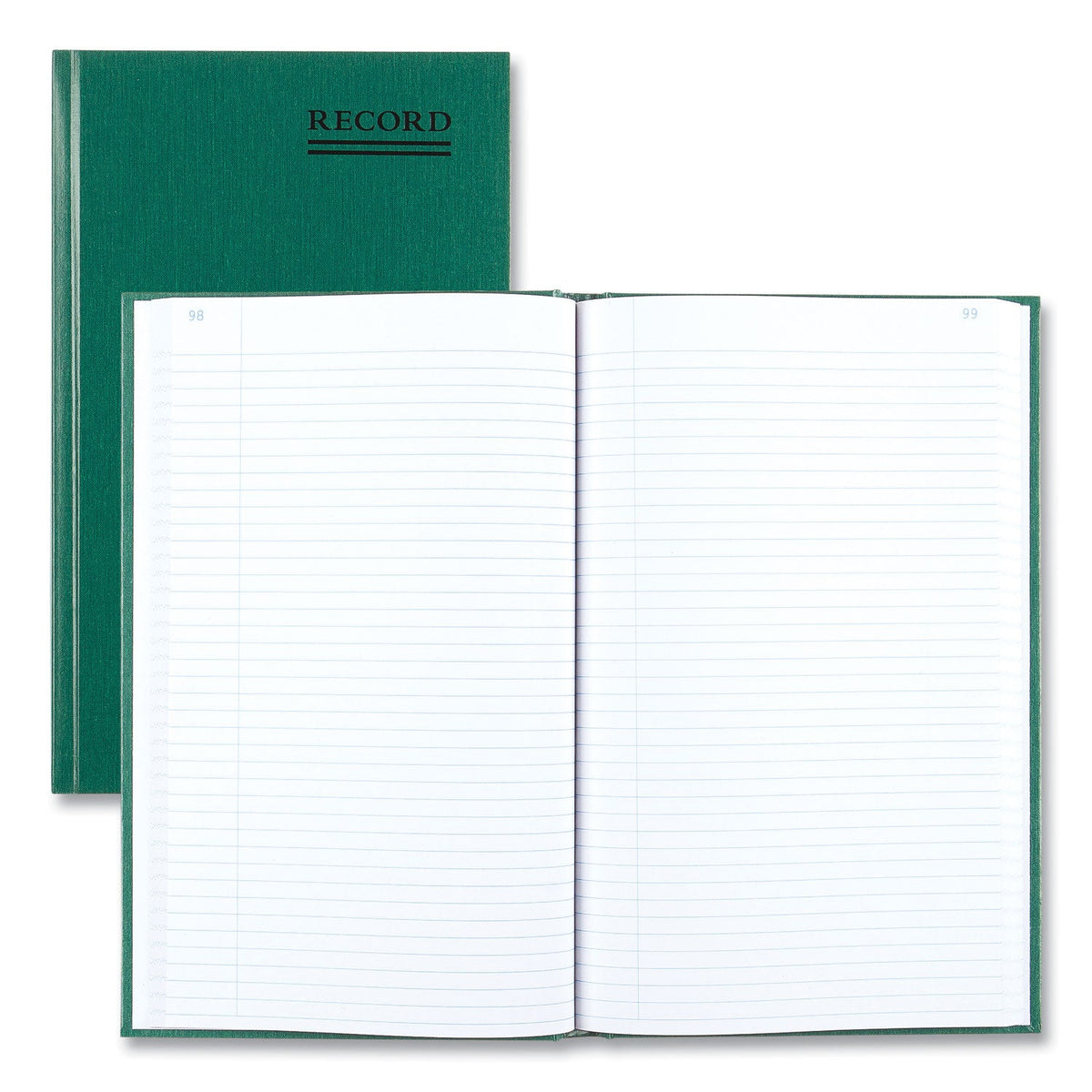 National Emerald Series Account Book, Green Cover, 12.25 x 7.25 Sheets, 300 Sheets/Book