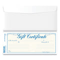 Rediform Gift Certificates with Envelopes, 8.5 x 3.67, Blue/Gold with Blue Border, 25/Pack