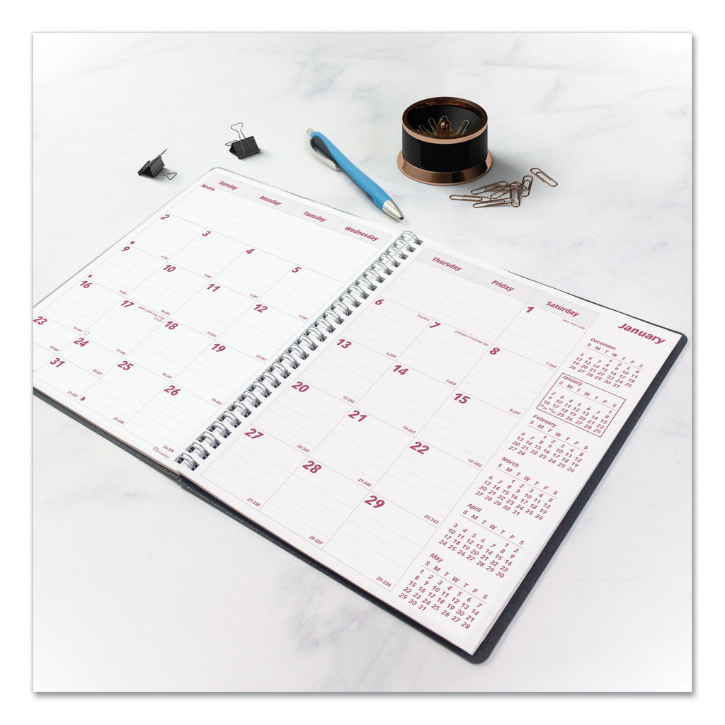 Brownline DuraFlex 14-Month Planner, 8.88 x 7.13, Black Cover, 14-Month (Dec to Jan): 2022 to 2024