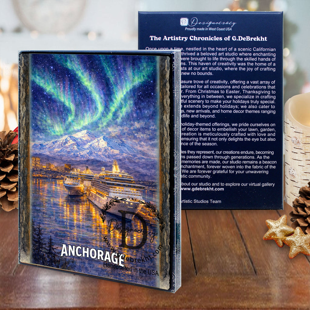 Harbor Under the Aurora Greeting Card by G. Debrekht - 97127GC