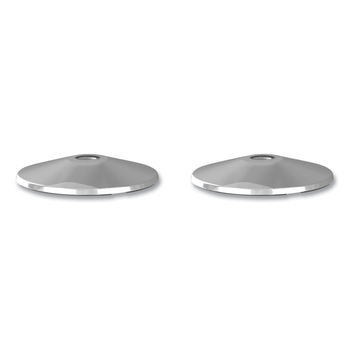 Tatco Adjusta-Tape Crowd Control Stanchion Base Only, Polished Aluminum, 14" Diameter, Silver, 2/Box