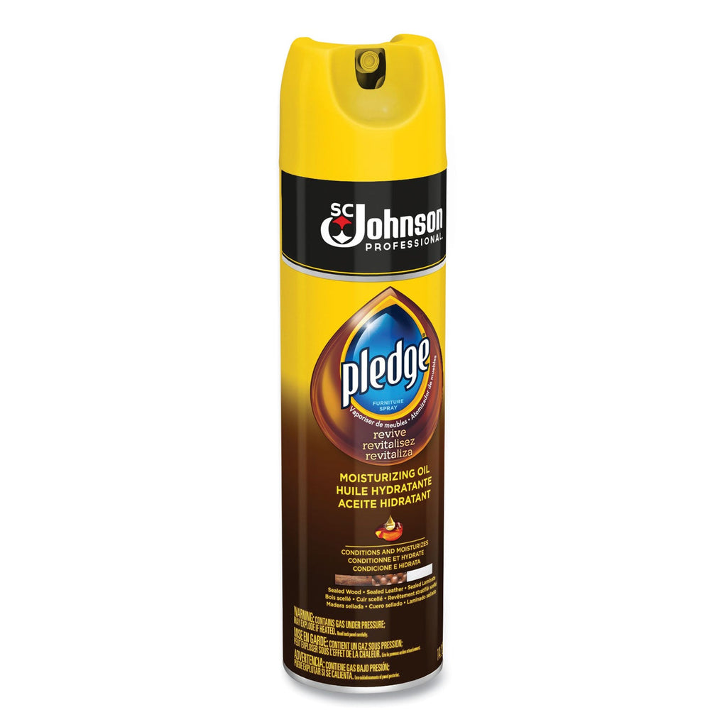 Pledge Furniture Polish, Revive Moisturizing Oil, 14.2 oz Can, 6/Carton