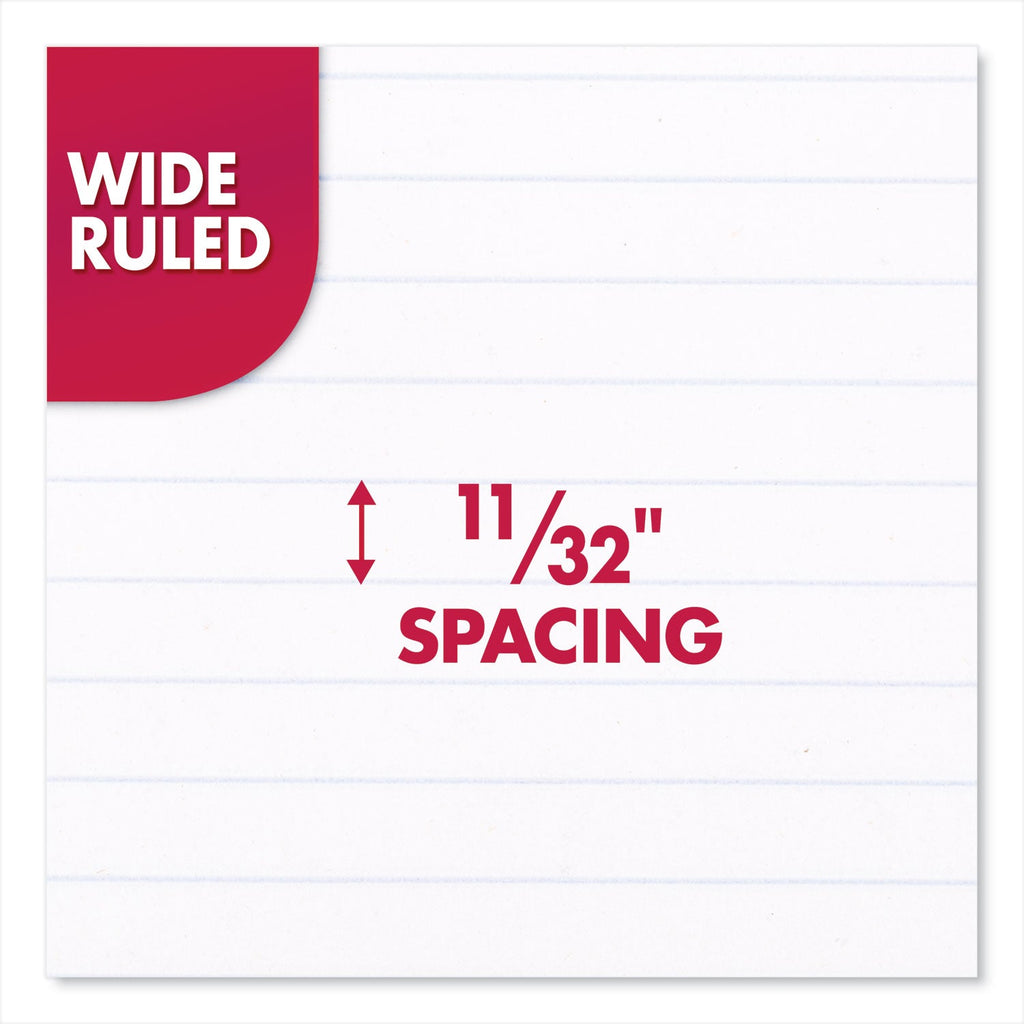 Mead Spiral Notebook, 3-Hole Punched, 1 Subject, Wide/Legal Rule, Randomly Assorted Covers, 10.5 x 7.5, 70 Sheets